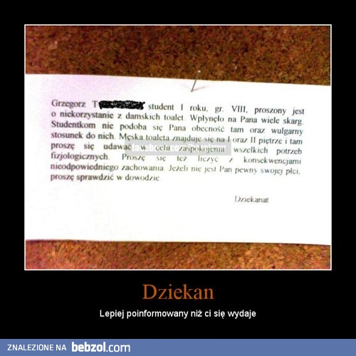 Dziekan wie!