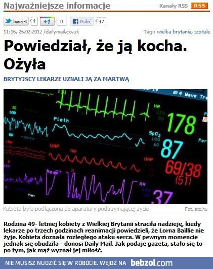 Powiedział, że ją kocha. Ożyła