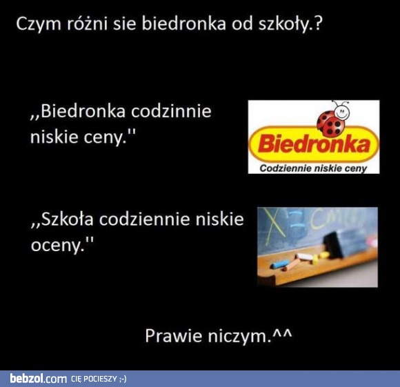 Szkoła a biedronka