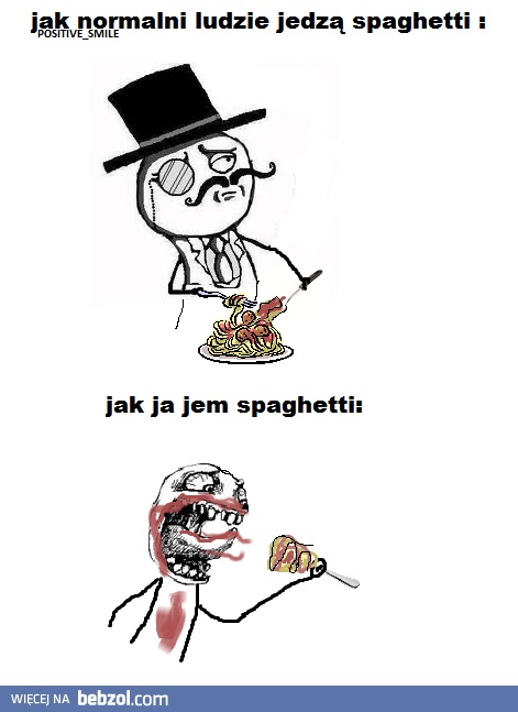 Jedzenie spaghetti