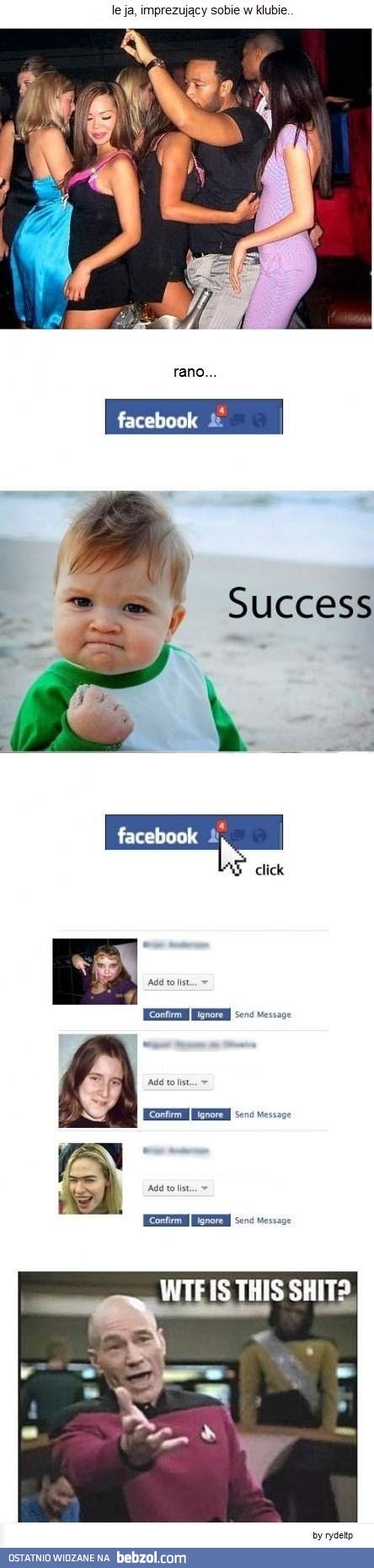 Facebook po imprezie