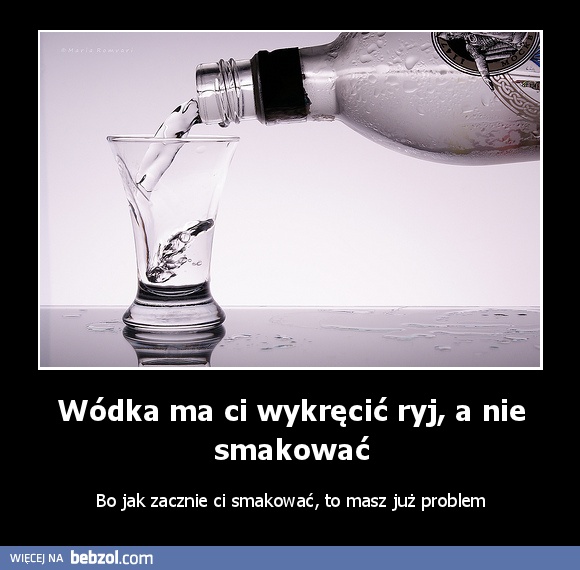 Wódka ma ci wykręcić ryj, a nie smakować