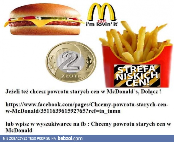 Stop podwyżkom w McDonalds!