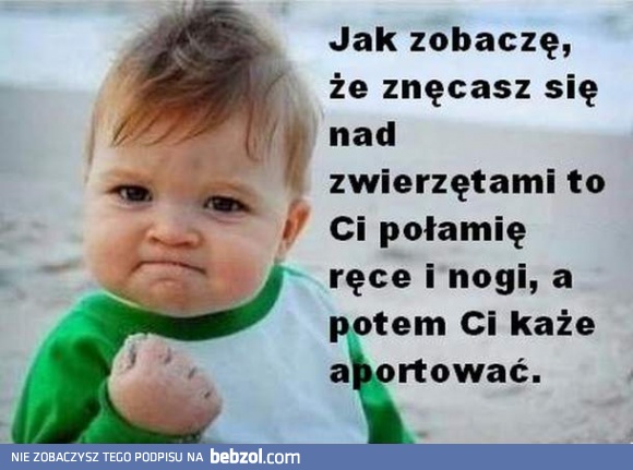 Jak zobaczę, że znęcasz się nad zwierzętami, to...