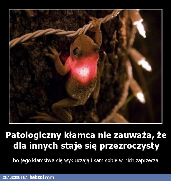 Patologiczny kłamca nie zauważa, że dla innych staje się przezroczysty