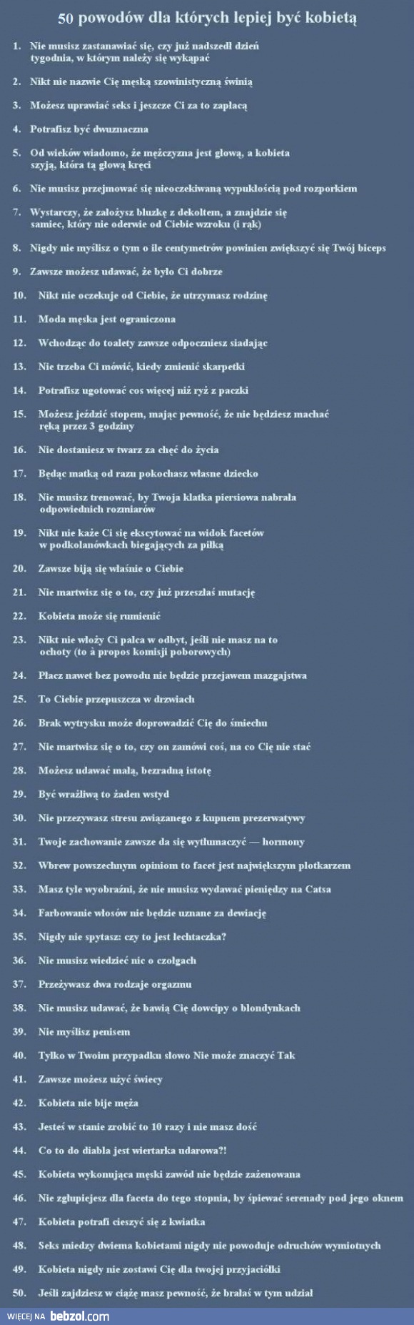 Lepiej być kobietą