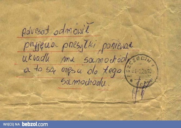 Nieodebrana przesyłka