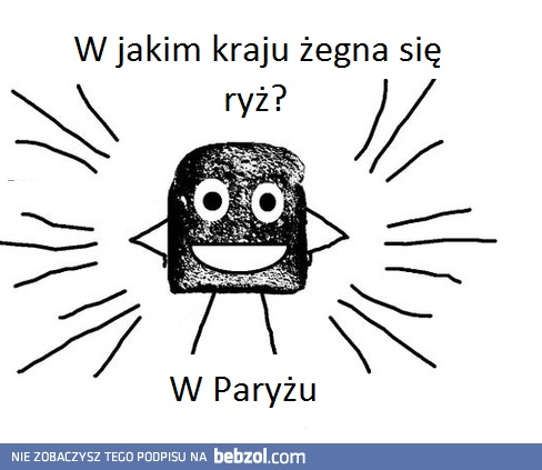 Człowiek suchar i ryż