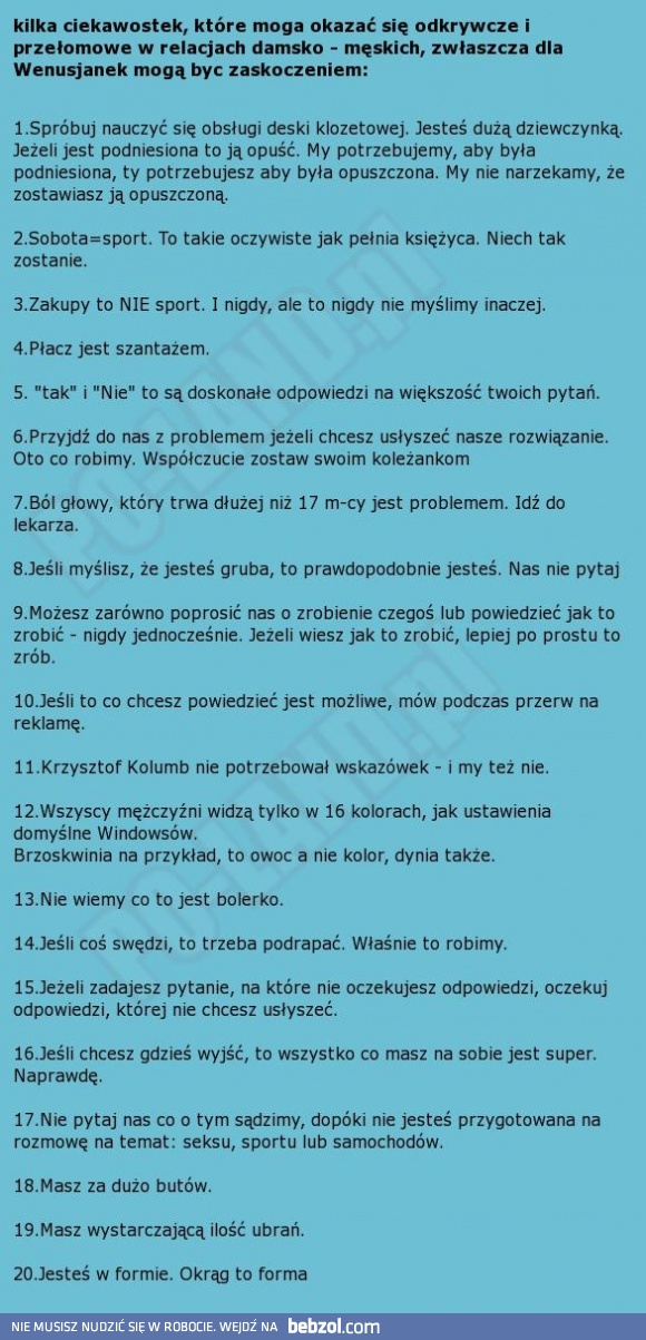 Instrukcja dla kobiet