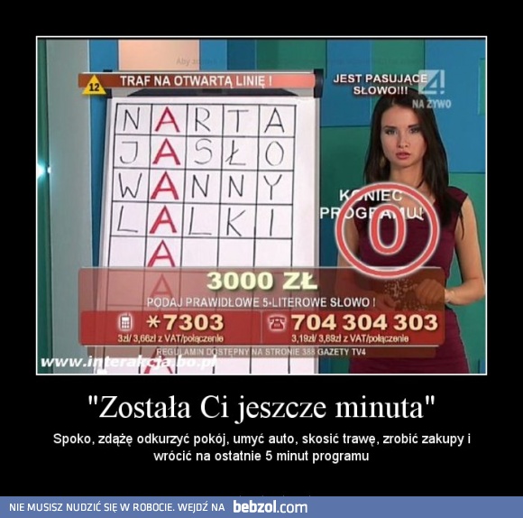 Została Ci jeszcze minuta