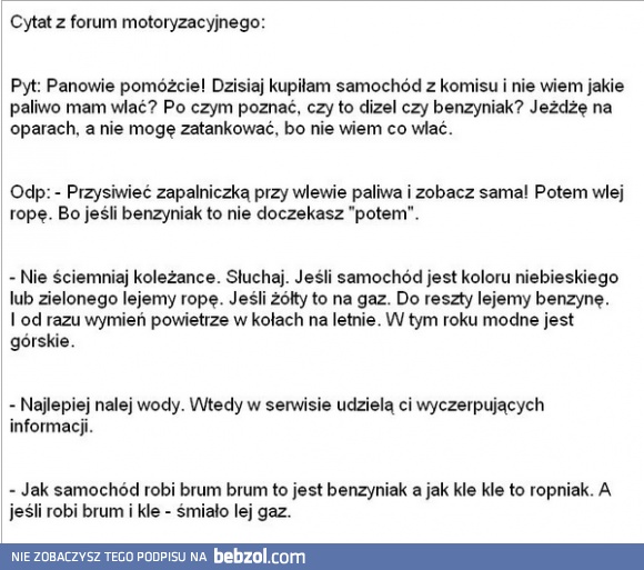 Cytat z forum motoryzacyjnego