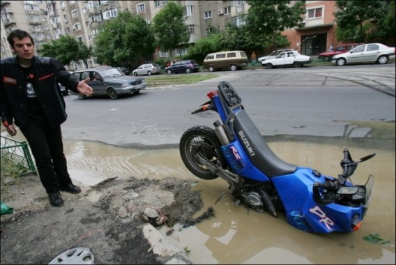 Nietypowy wypadek motocyklowy