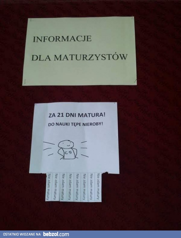 Informacja dla maturzystów