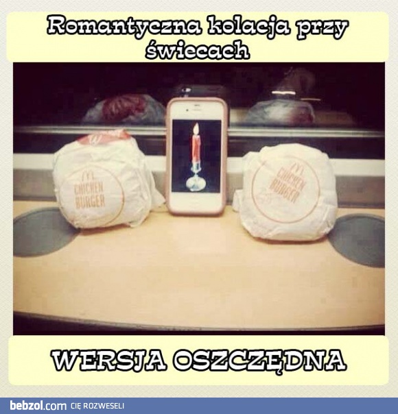 Romantyczna kolacja przy świecach dla ubogich