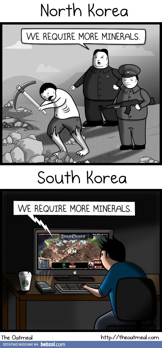 Różnica pomiędzy północną, a południową Koreą