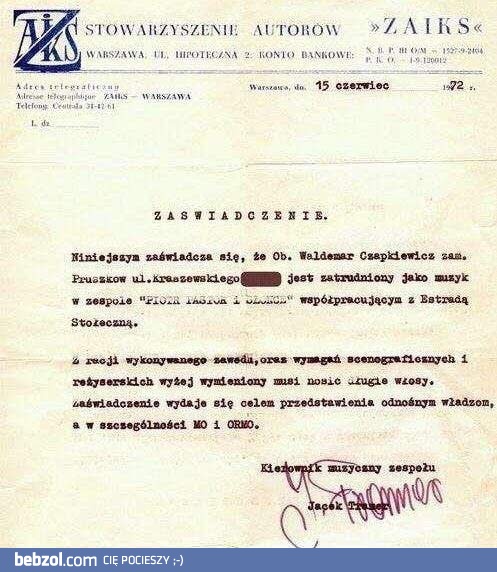 Widzieliście kiedyś pozwolenie na włosy?