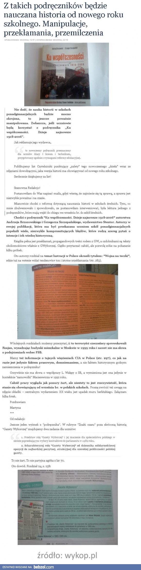 Skandaliczne podręczniki do historii