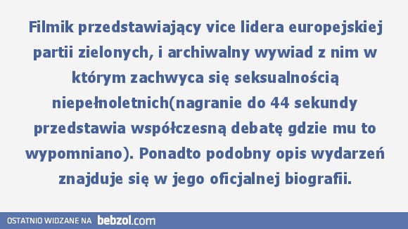 Europoseł zachwycający się seksualnością niepełnoletnich