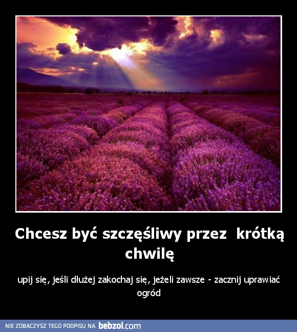 Chcesz być szczęśliwy przez  krótką chwilę