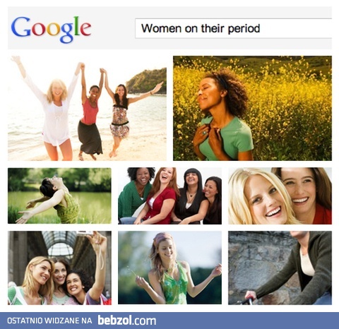 Kobiety podczas okresu według Google