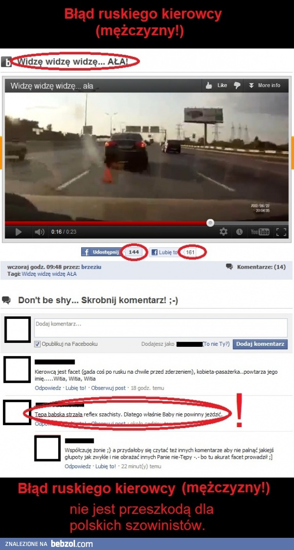 Błąd ruskiego kierowcy nie jest przeszkodą