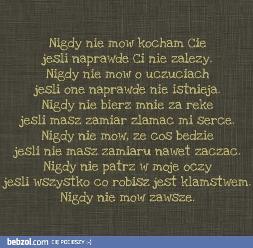Nigdy nie mów...