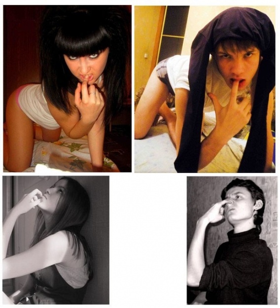 Parodia kobiecych zdjęć w portalach