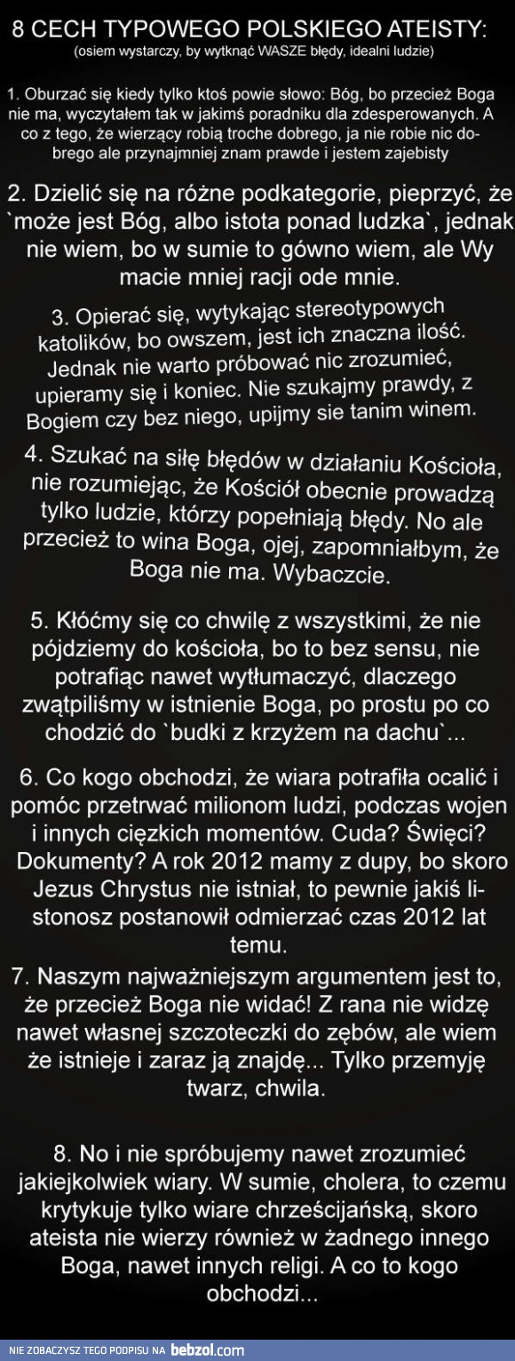 8 cech typowego ateisty