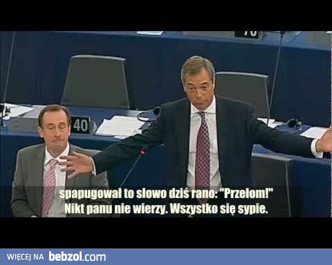 Nigel Farage: Przełom w kryzysie euro - wszystko się sypie