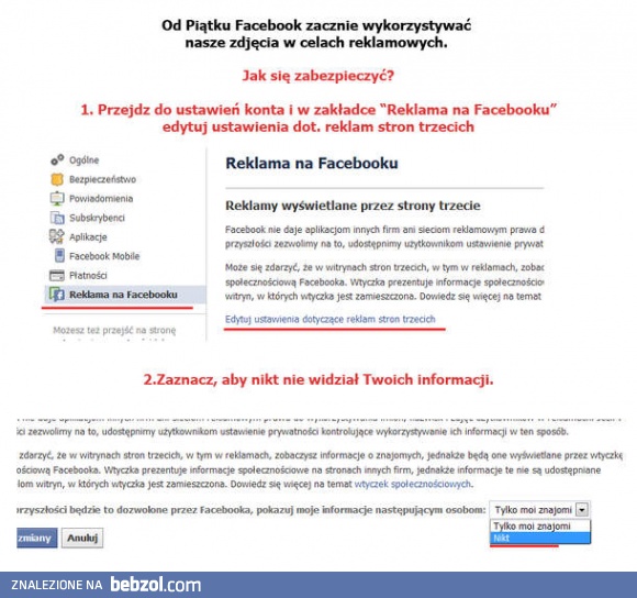 Niedługo Facebook zacznie wykorzystywać twoje zdjęcia!