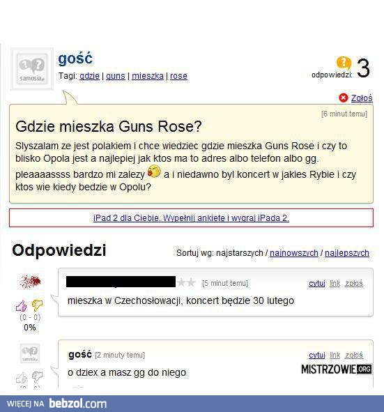 Gdzie mieszka Guns Rose?