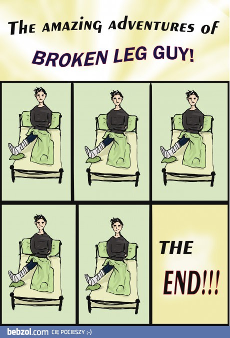 Niesamowite przygody gościa ze złamaną nogą
