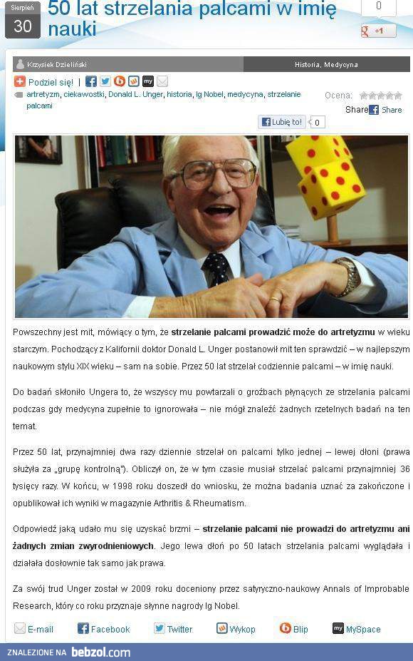 Strzelanie palcami jednak nie szkodzi?