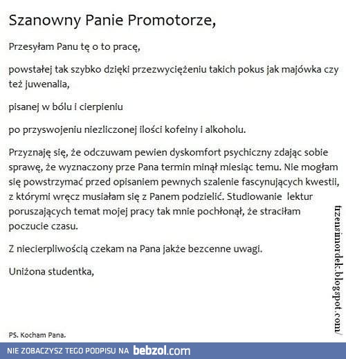 Szanowny Panie Promotorze