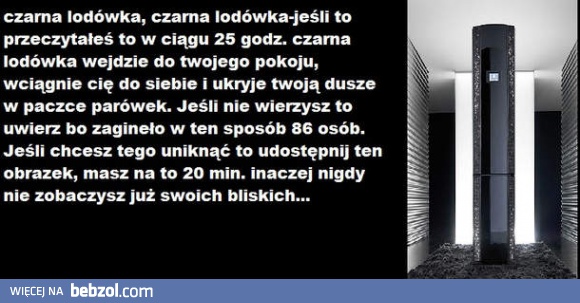 Czarna lodówka, czarna lodówka