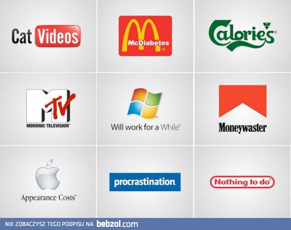 Loga znanych firm mówiące prawdę