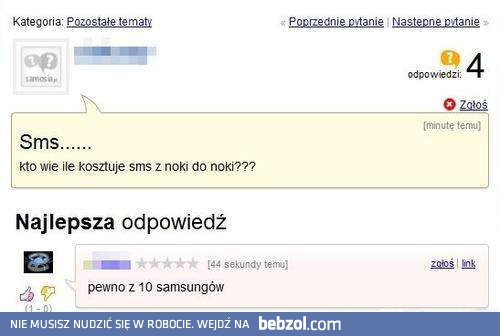 Ile kosztuje SMS z Nokii do Nokii?