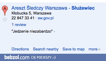 Opinia o areszcie śledczym...