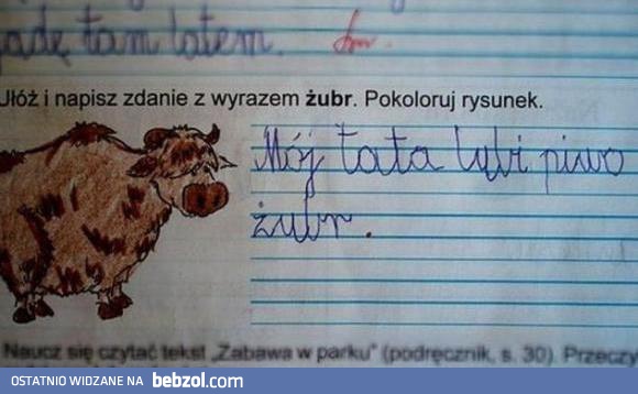 Zdanie ze słowem żubr