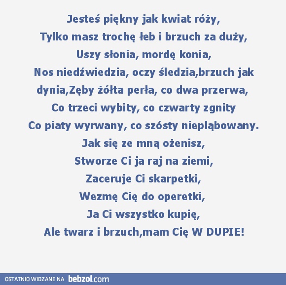 Jesteś piękny jak kwiat róży