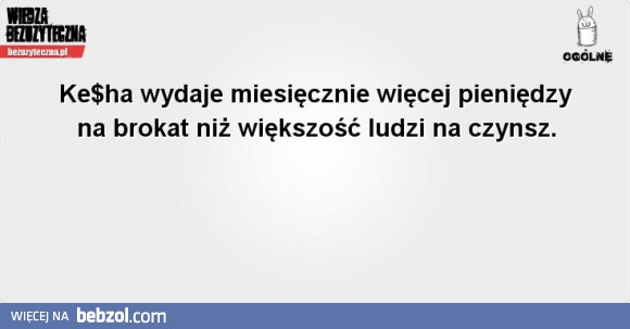 Więcej pieniędzy na brokat niż na czynsz