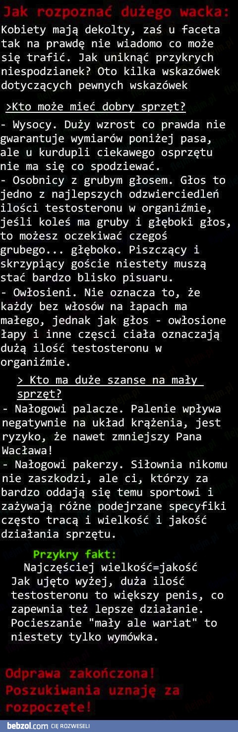 Jak rozpoznać dużego Wacka?