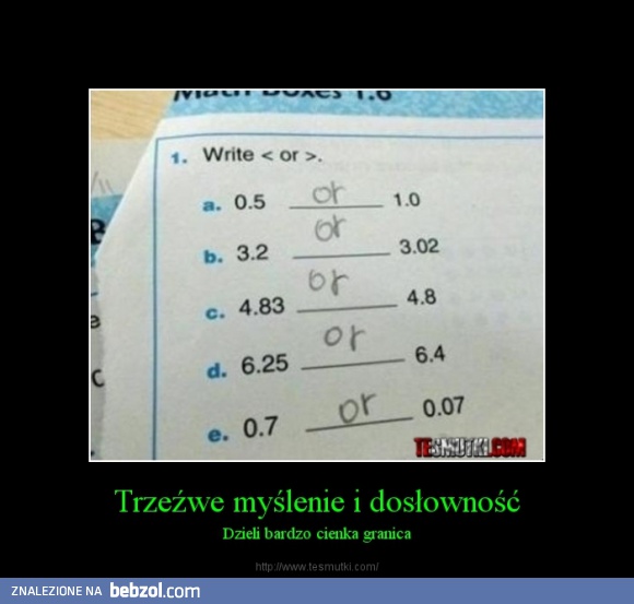 Trzeźwe myślenie i dosłowność