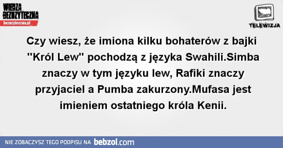 Imiona w Królu Lwie