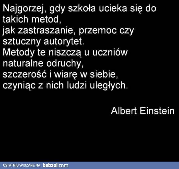 Albert Einstein o szkole