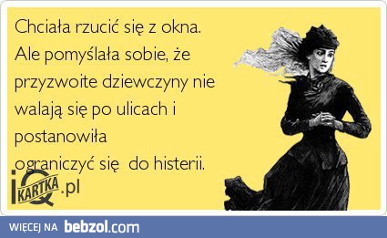 Chciała rzucić się z okna