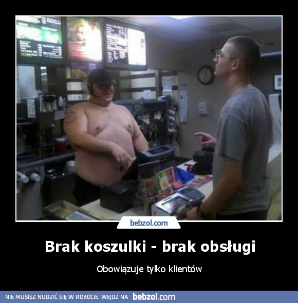 Brak koszulki - brak obsługi