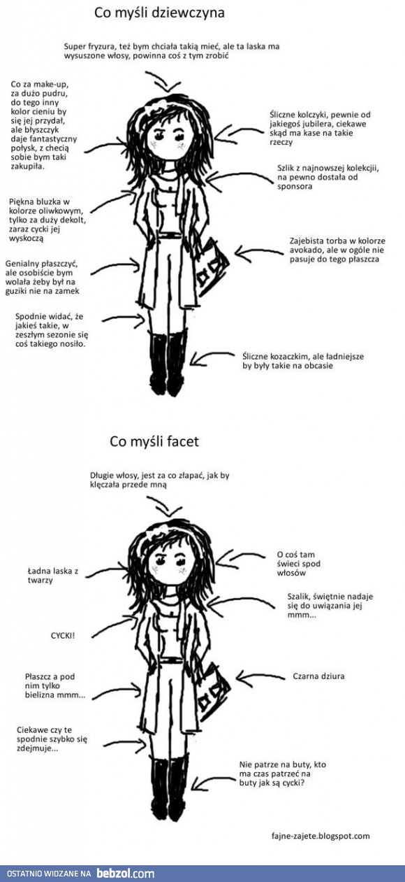 Co myśli facet, a co kobieta