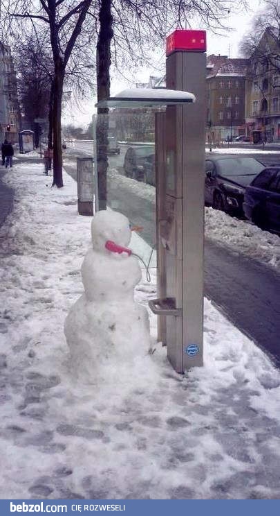 Bałwanek dzwoni po Mikołaja