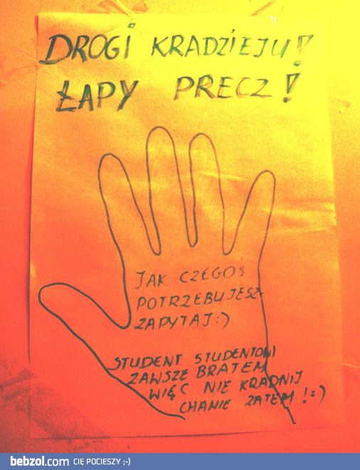 Wiadomość dla kradzieja